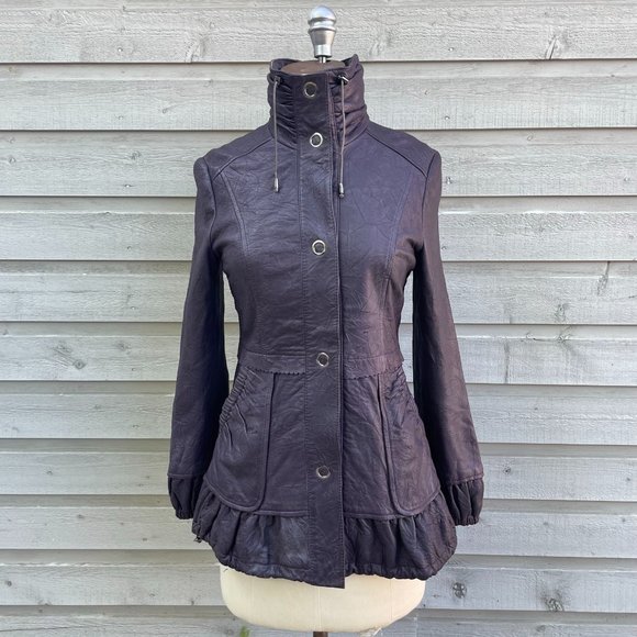 Women's Purple Leather Danier Jacket - Picture 1 of 8